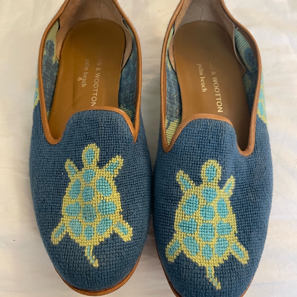 Stubbs & Wootton Blue Turtle Loafers